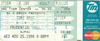 1998-11-25 - Tori Amos @ Prudential Hall NJPAC